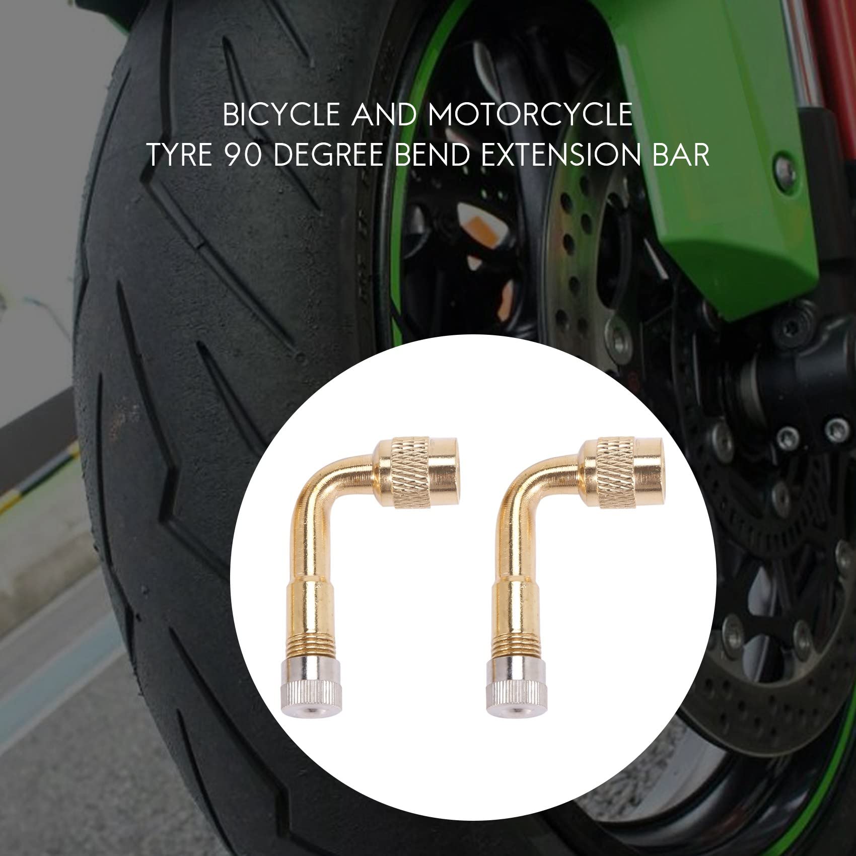2 valvole di Estensione per Pneumatici piegati a 90 Gradi, in Metallo, per Bicicletta, Scooter