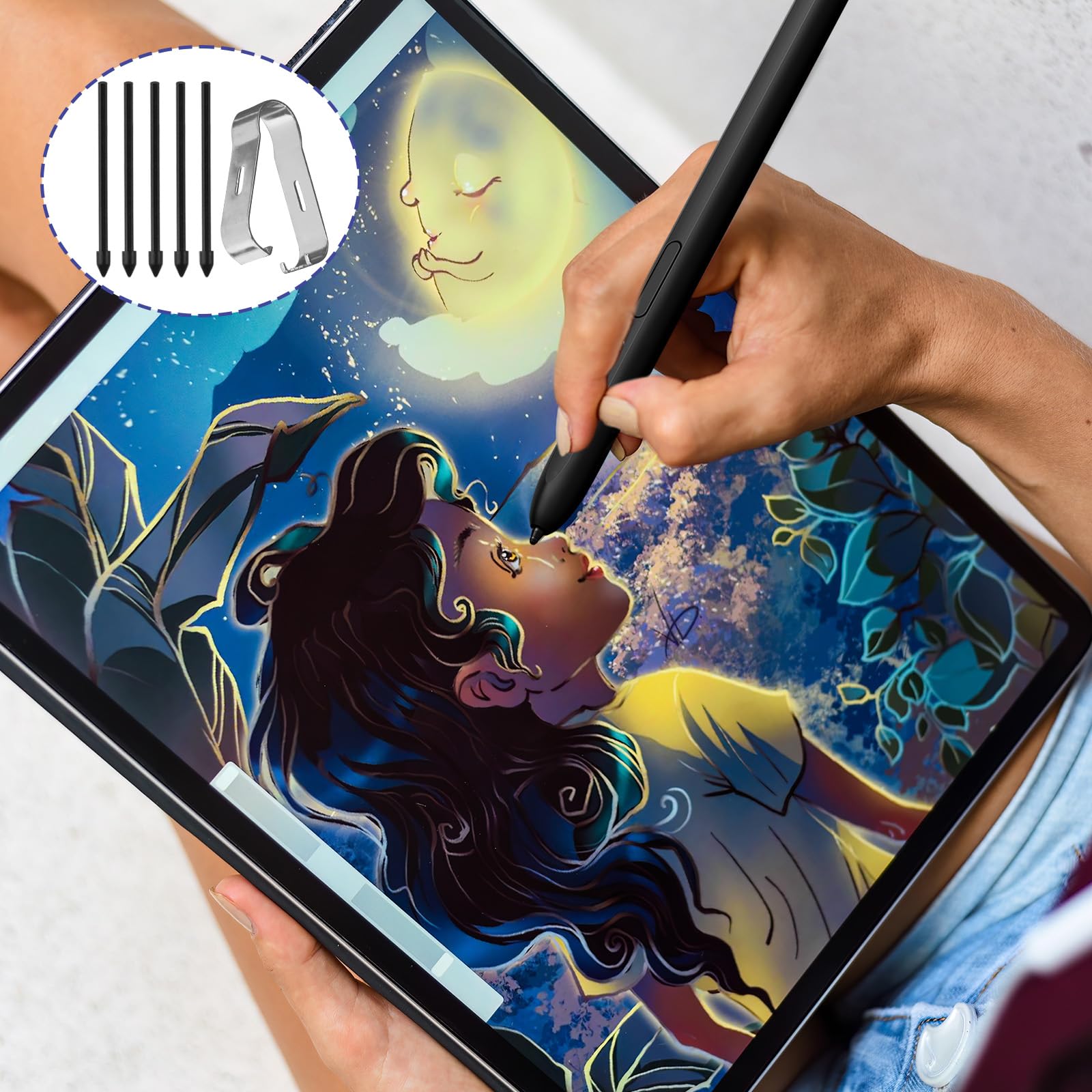 Samsung S Pen Ricambio Set 5 Punte Originali Galaxy Tab S9/S8/S7/S6 Lite/S6/Note20/Note10/S22U/S23U