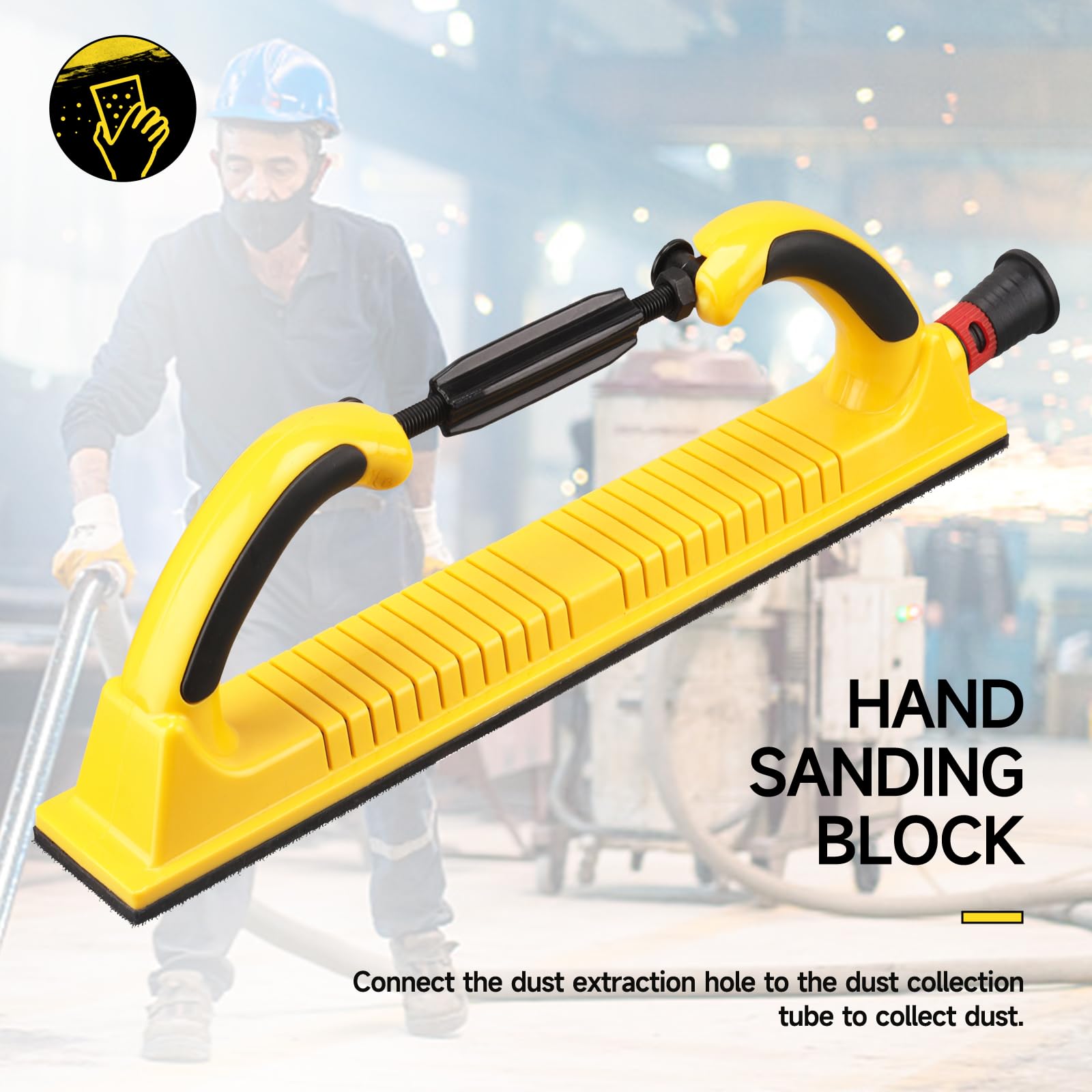 Levigatrice Manuale a Blocchi di levigatura, Tagliere per smerigliare a Mano con Regolazione Curva, Utensili abrasivi per la lucidatura a Lavorazione del Legno (70 * 400 mm con Vuoto)