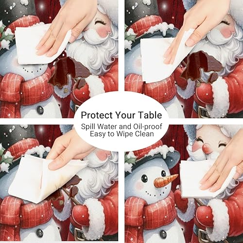 Miniatura 87 de Mantel redondo ajustado con diseño de mandala de flores, mantel circular bohemio y colorido con borde elástico, impermeable, lavable, de poliéster