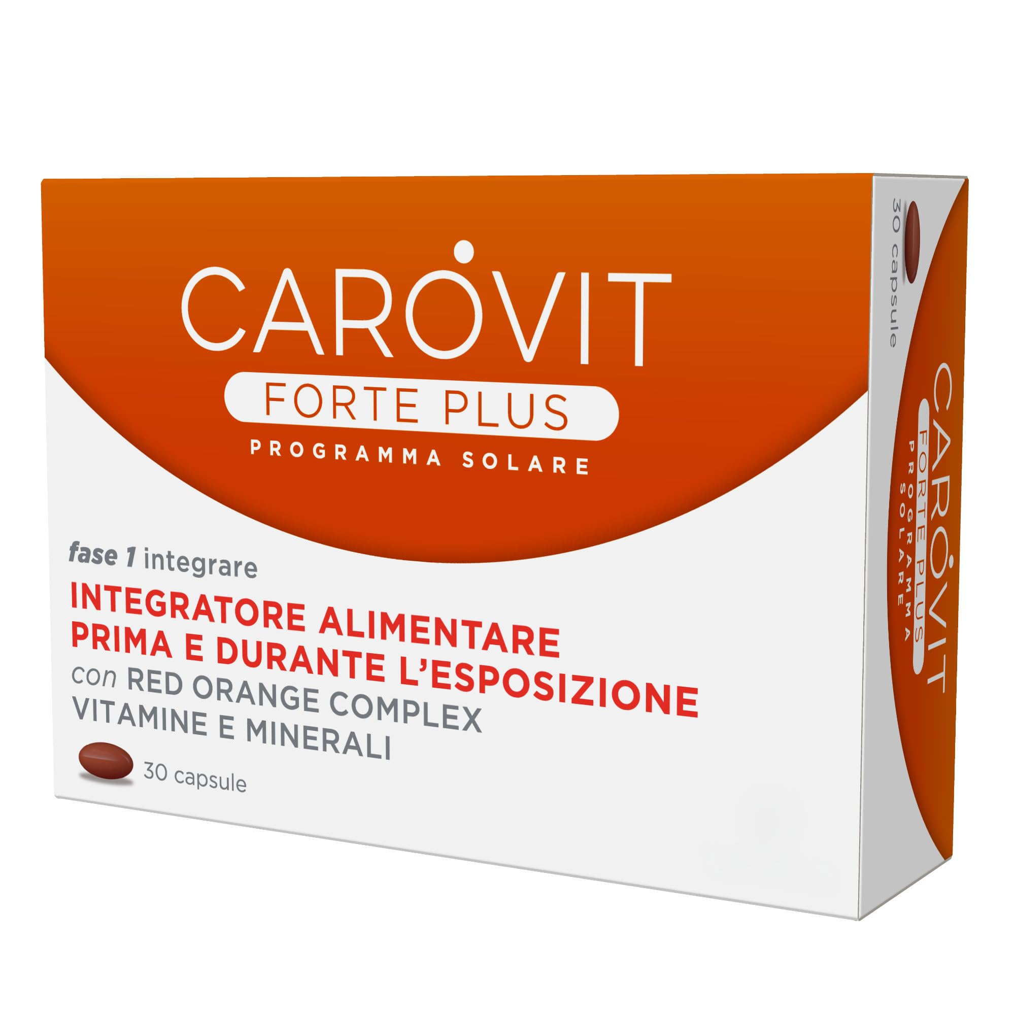 Carovit Forte Plus, 30 Capsule, Integratore Abbronzatura, Vitamina E C B2 | Prog