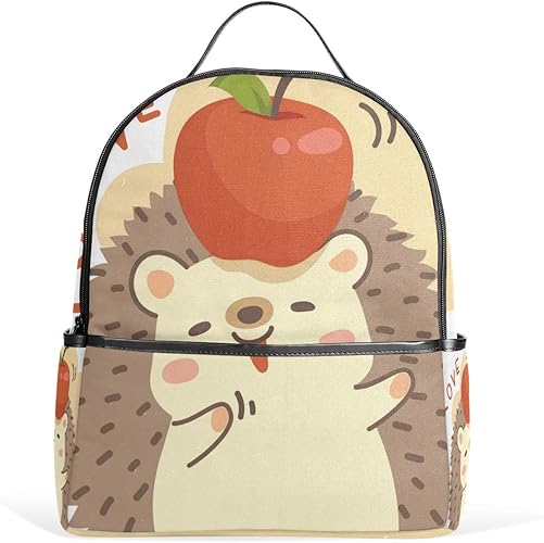 Amazon Chovy リュック レディース リュックサック 高校生 メンズ 旅行 通勤 通学 ハリネズミ リンゴ かわいい 可愛い おもしろ 白 ホワイト バックパック 中学生 おしゃれ かわいい アウトドア 軽量 男女兼用 Chovy レディース