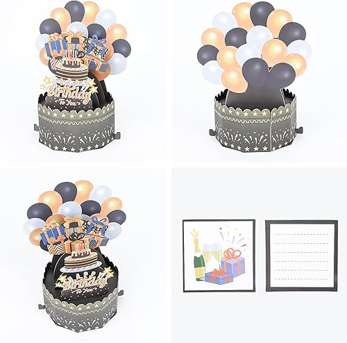 Miniatura 8 de CIEHER Tarjeta de cumpleaños desplegable para cumpleaños, mujeres, hombres, niñas, niños, divertida tarjeta de regalo de cumpleaños, tarjeta de