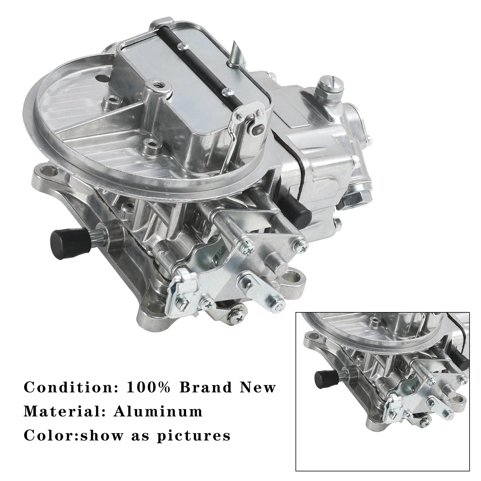 Carburador 2BBL 350 CFM Manual para Holley 2300 0-7448 de Aluminio, Boquillas Primarias 61, Válvula de Potencia 8.5, Entrada de Combustible Sencilla, Puerto de Vacío, Repuesto Directo para Gasolina
