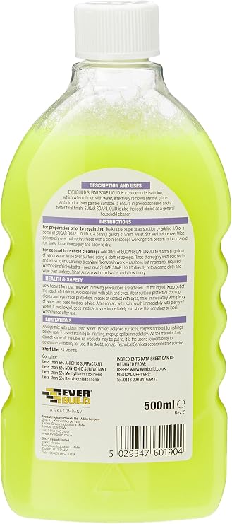 Everbuild Sugar Soap Liquid 500 ml EVBSOAPLIQ