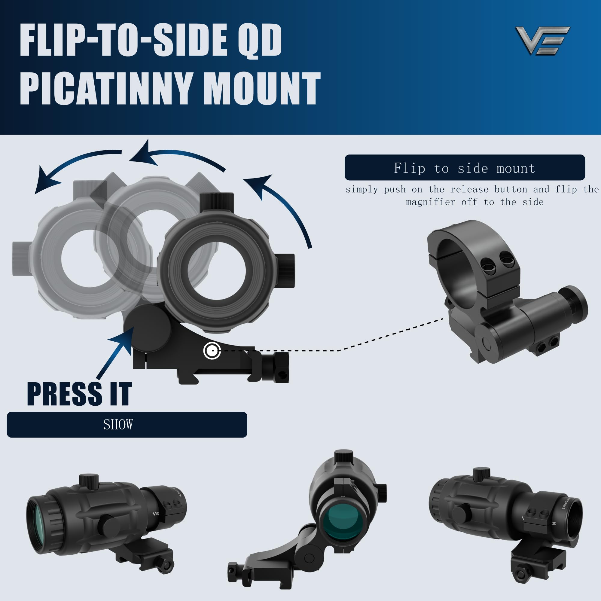 Amazon.com: Vector Optics 4x26 Magnifier with Flip to Side Mount