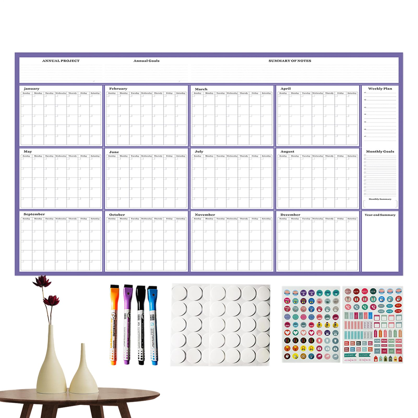 Calendrier mural 2026 effaçable pour ne plus oublier vos rendez-vous - 8