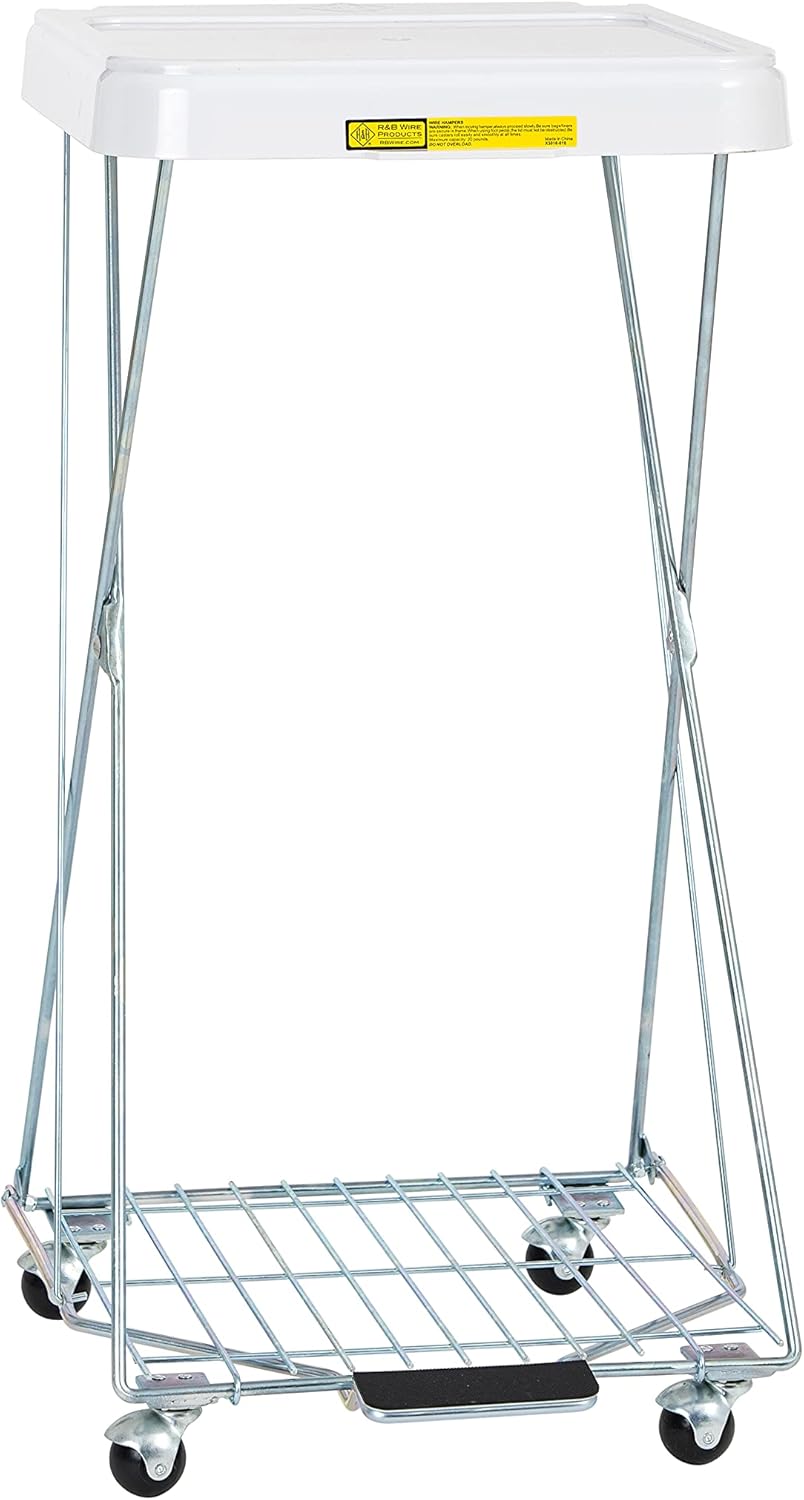 R&B Wire™ 697 Multi-Purpose Rolling Wire Hamper with Foot Pedal