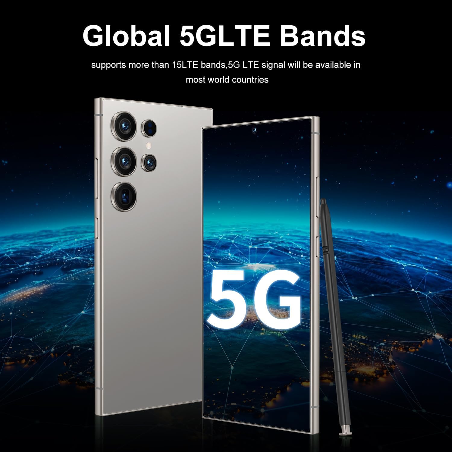 WWT I25 Ultra Unlocked Phone,Android 14 16+1TBGB Smartphone,Built in Pen The Phone,Cell Phone Battery 7000mAh 6.99" HD Screen,Dual SIM/5G/Face ID/Fingerprint Lock/GPS (Grey, 16+1TB)