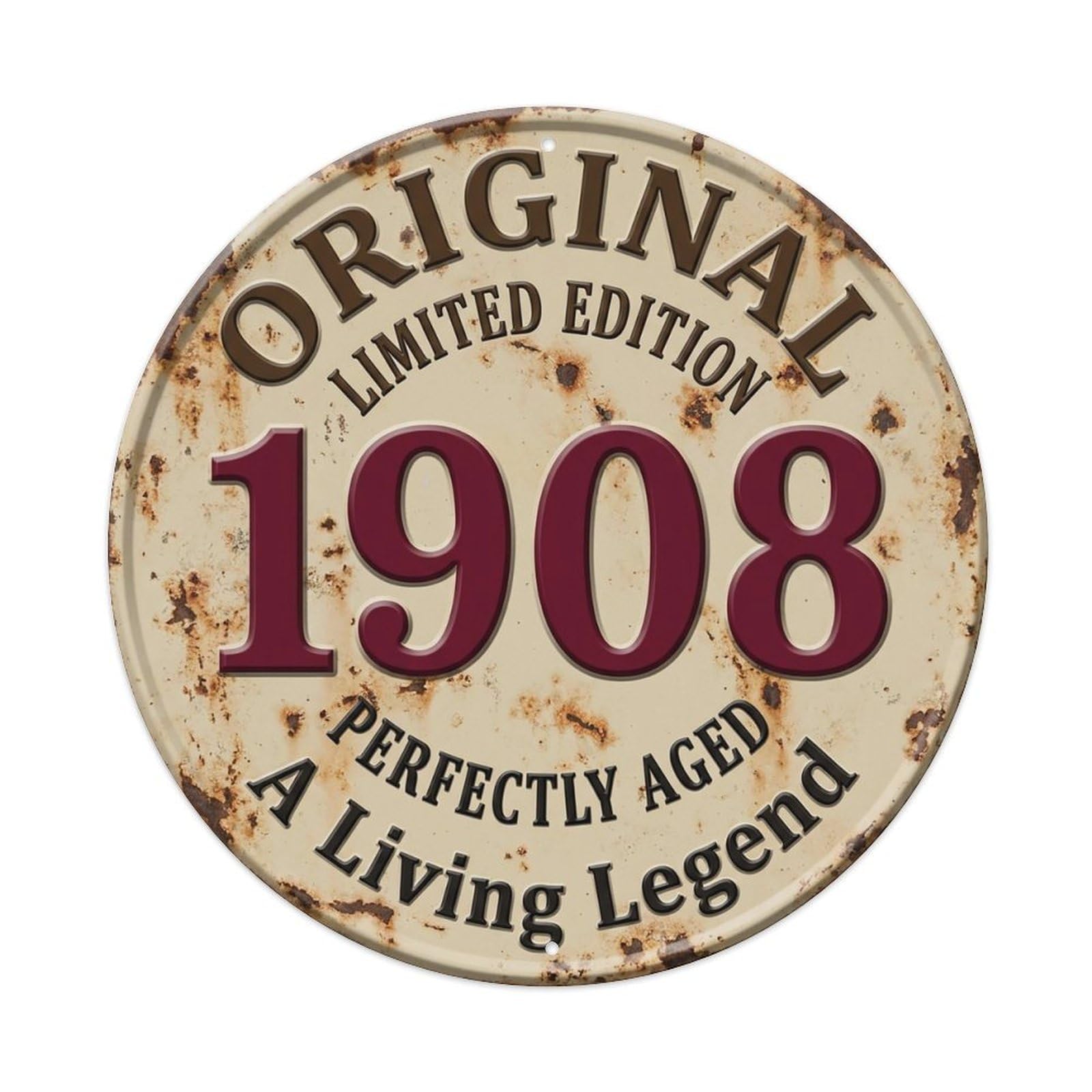 Original 1908 Limited Edition Perfectly Aged Live Legend Metal Tin Sign