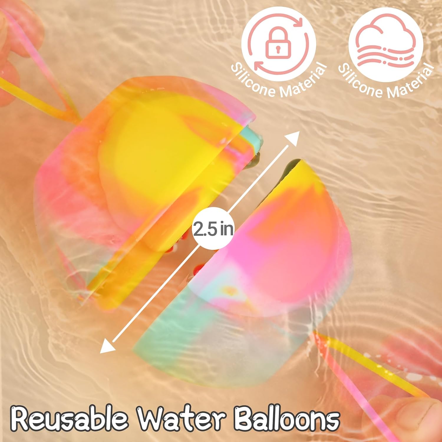 12Pcs Reusable Water Balloons for Kids and Adults Quick Fill Water Bombs for Summer Outdoor Games, Backyard Party Supplies Birthday Gifts image 2