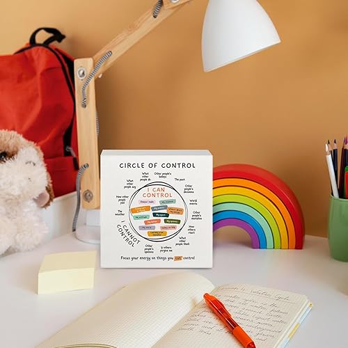 Miniatura 3 de Circle of Control - Letrero de madera de salud mental, decoración de salud mental, letreros de madera inspiradores para terapeuta, consejero de