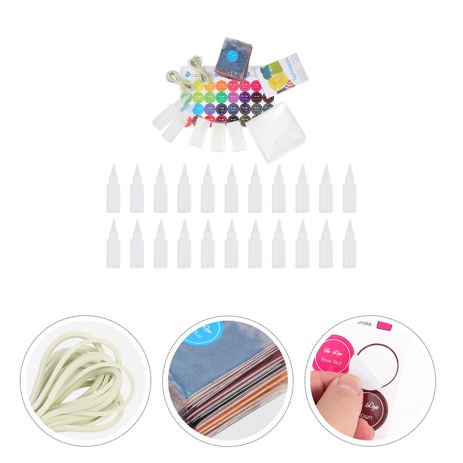 Toyvian Kit de Tinte para Ropa Tie Dye 24 Colores Brillantes, sin Olor, para Sudaderas y Calcetines, Adecuado para Teñir Ropa en Fiestas DIY Adultos
