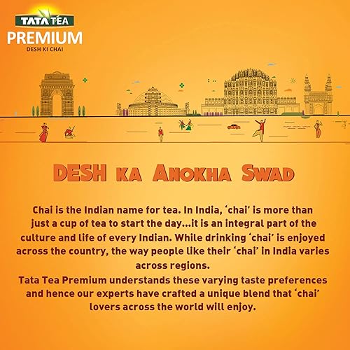 Miniatura 4 de Tetley USA Tata Tea Premium, té negro de hoja suelta, té negro premium, 2.2 lbs, (Tata_2_South)