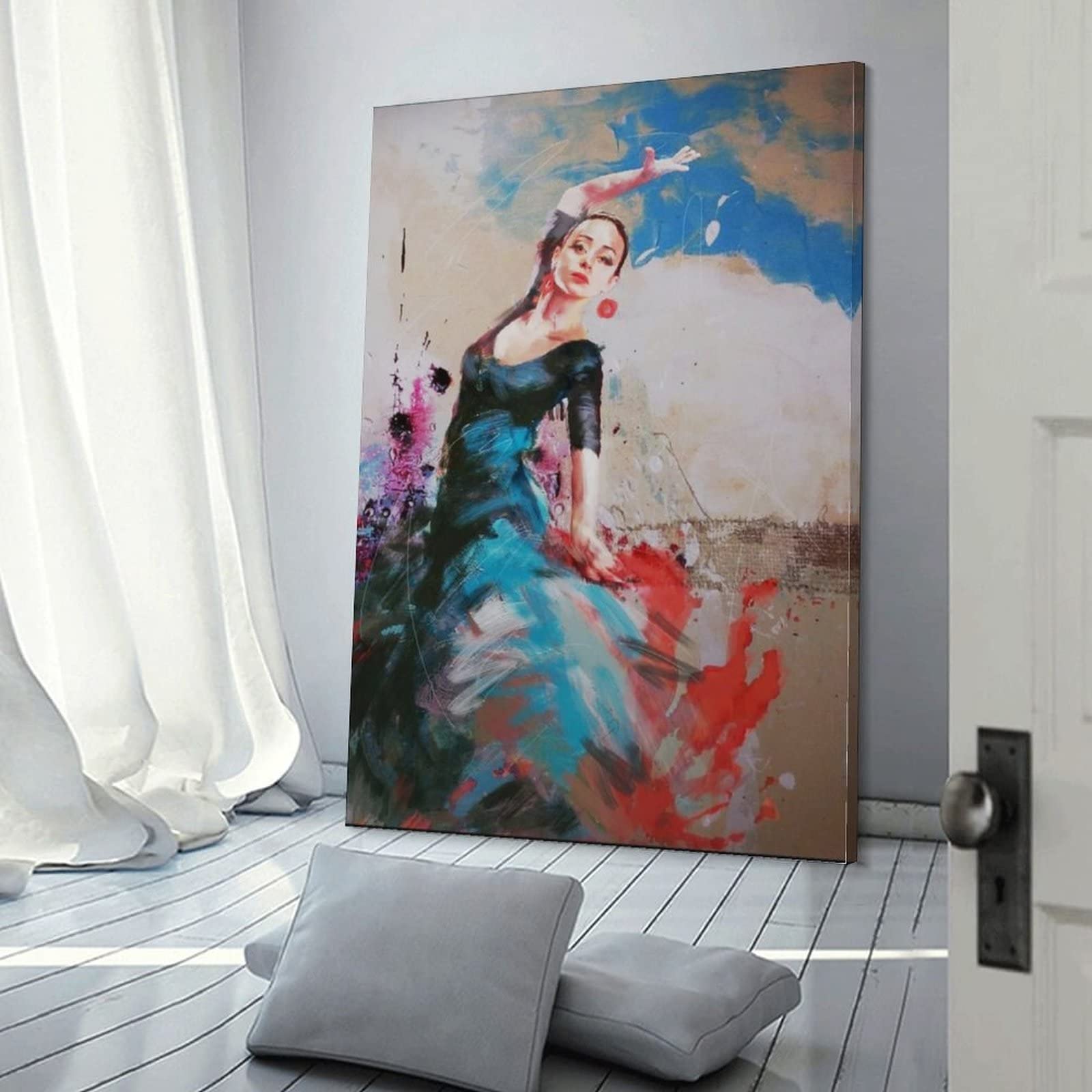 Amazon.com: Spanish Style Flamenco Dancer Poster Blue Dress