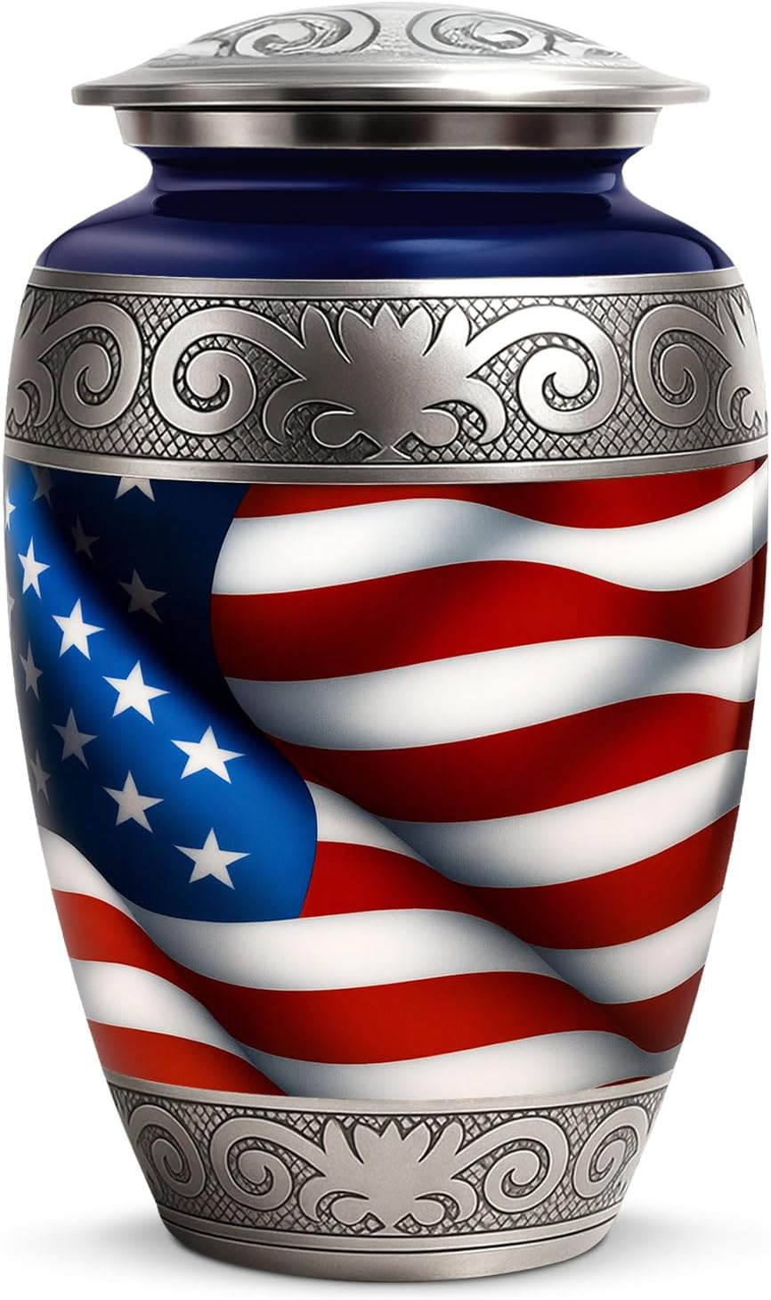 Cremation Urn for Ashes Adult Male - Decorative Funeral Urns for Human Ashes - Honor Your Loved One with Burial Urns (White, Large)