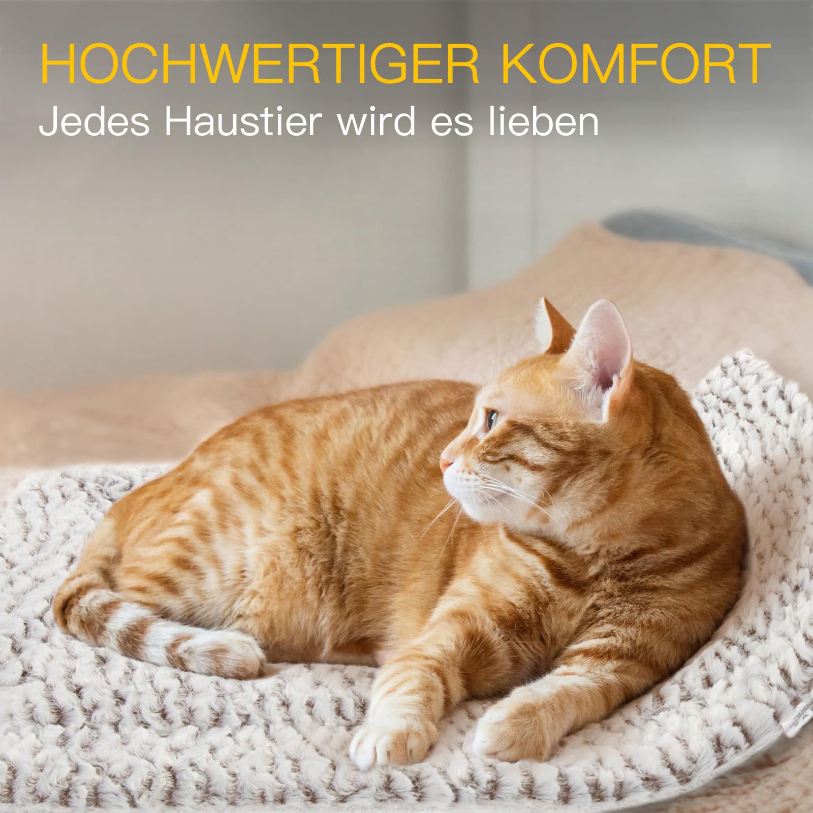 Mora Pets Tappetino autoriscaldante gatti Coperta riscaldante Cuscino per gatti e cani Tappeto riscaldante Senza elettricità e batterie Cuccia gatto Lavabile 90 x 28 cm