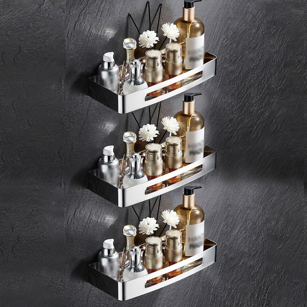 Shower Caddy Shelf Wall Mounted Shower Organizer 304 Stainless Steel Bathroom Storage Rack Durable Shower Shelf for Home