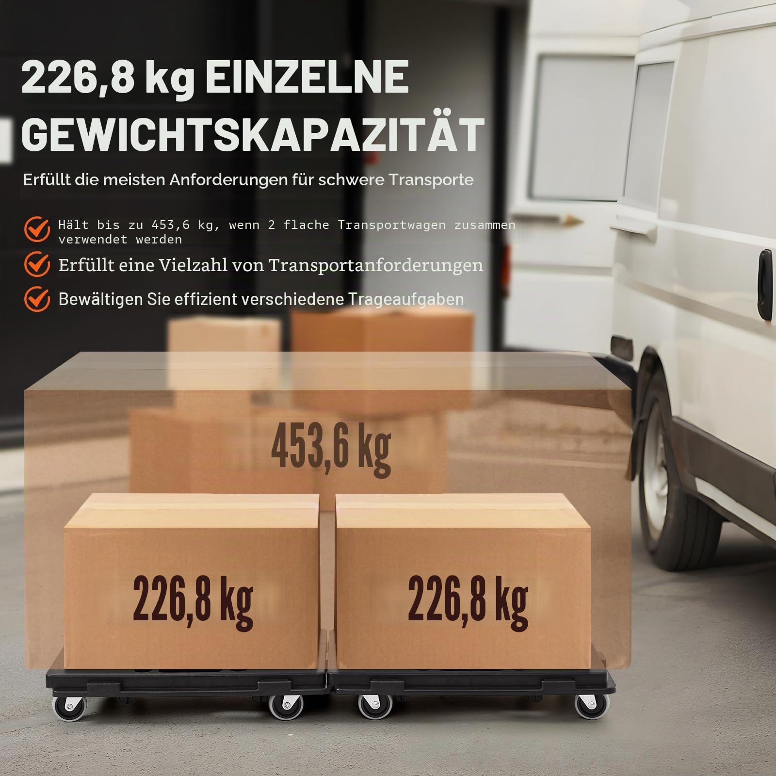 VEVOR Möbelwagen, 227 kg Kapazität pro Zählung, Möbelbeweger mit Rollen, tragbare bewegliche Rollen, 4 Räder, strapazierfähig, Kleiner Flacher Rollwagen mit Verriegelung für schwere Möbel, 2 Stück