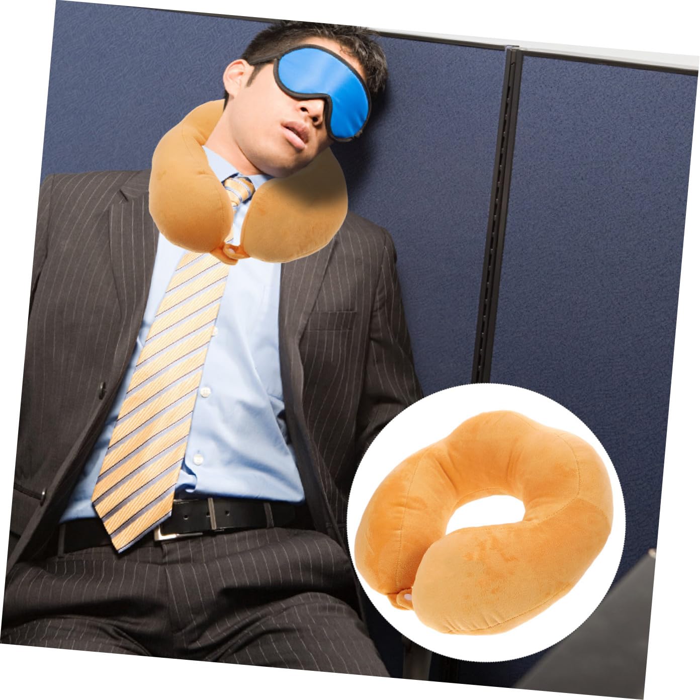 Almohada en Forma Portátil para Viaje y Siesta, Amarilla