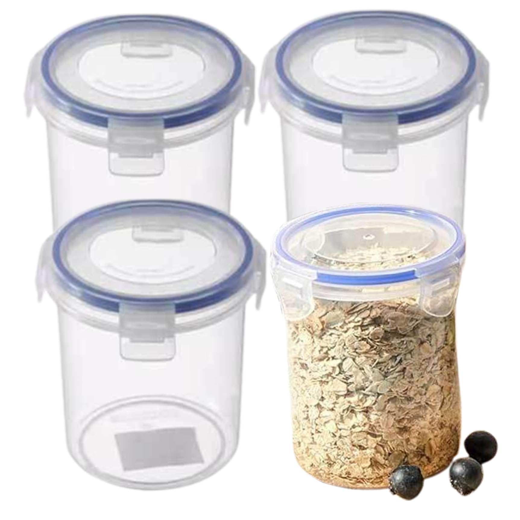 Vasos para avena nocturna que evitan derrames botes plásticos de 16oz para guardar yogur y fruta