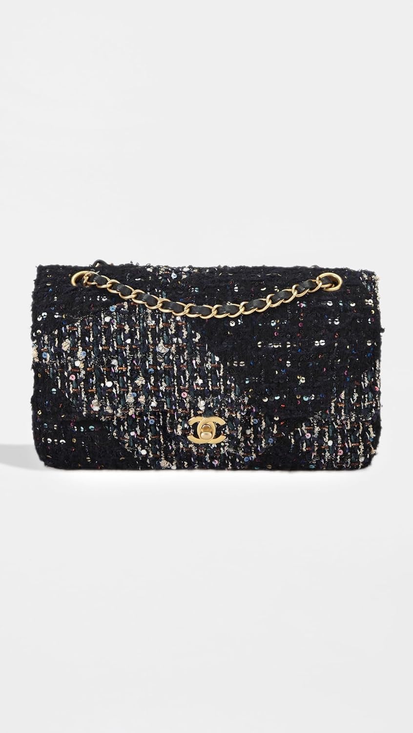 CHANEL What Goes Around Comes Around Women's Pre-Loved Multi Tweed Shoulder Bag 2.55 10" - Image 3