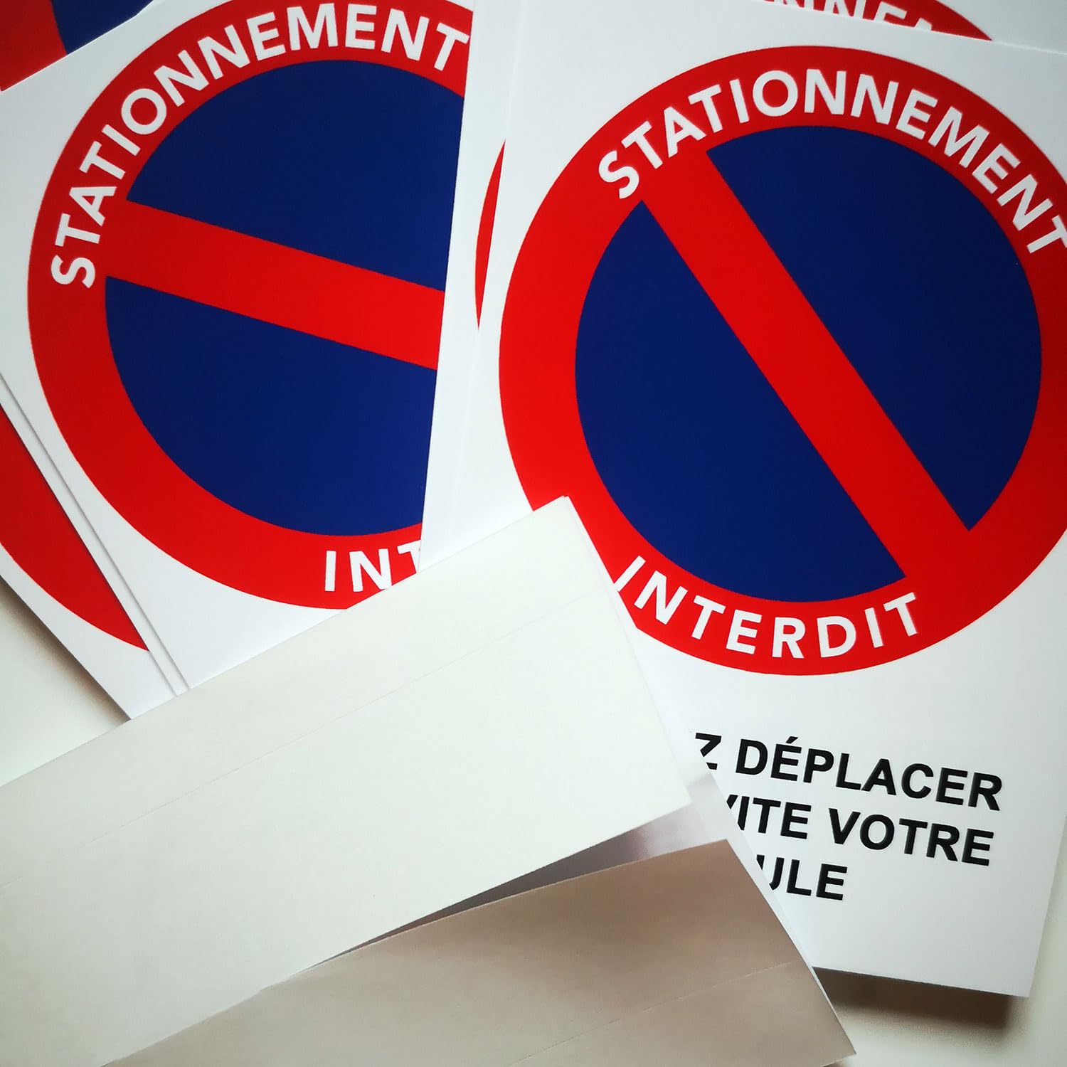 Autocollants Stationnement Interdit - 100 Stickers Dissuasifs 10,5x14,8cm Autocollant Voiture Mal Garée