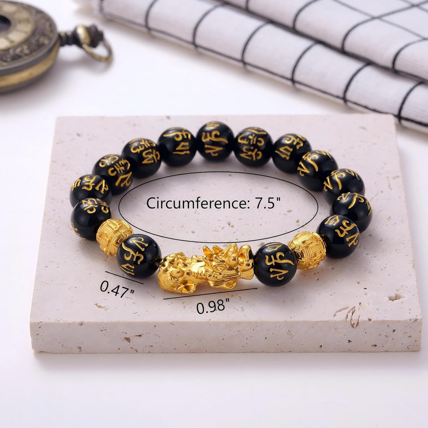 Kvekstio Feng Shui Black Obsidian Pixiu Wealth Bracelet for Women Men, Attract Lucky Wealthy Good Luck Protection Amulet Gift - Image 6