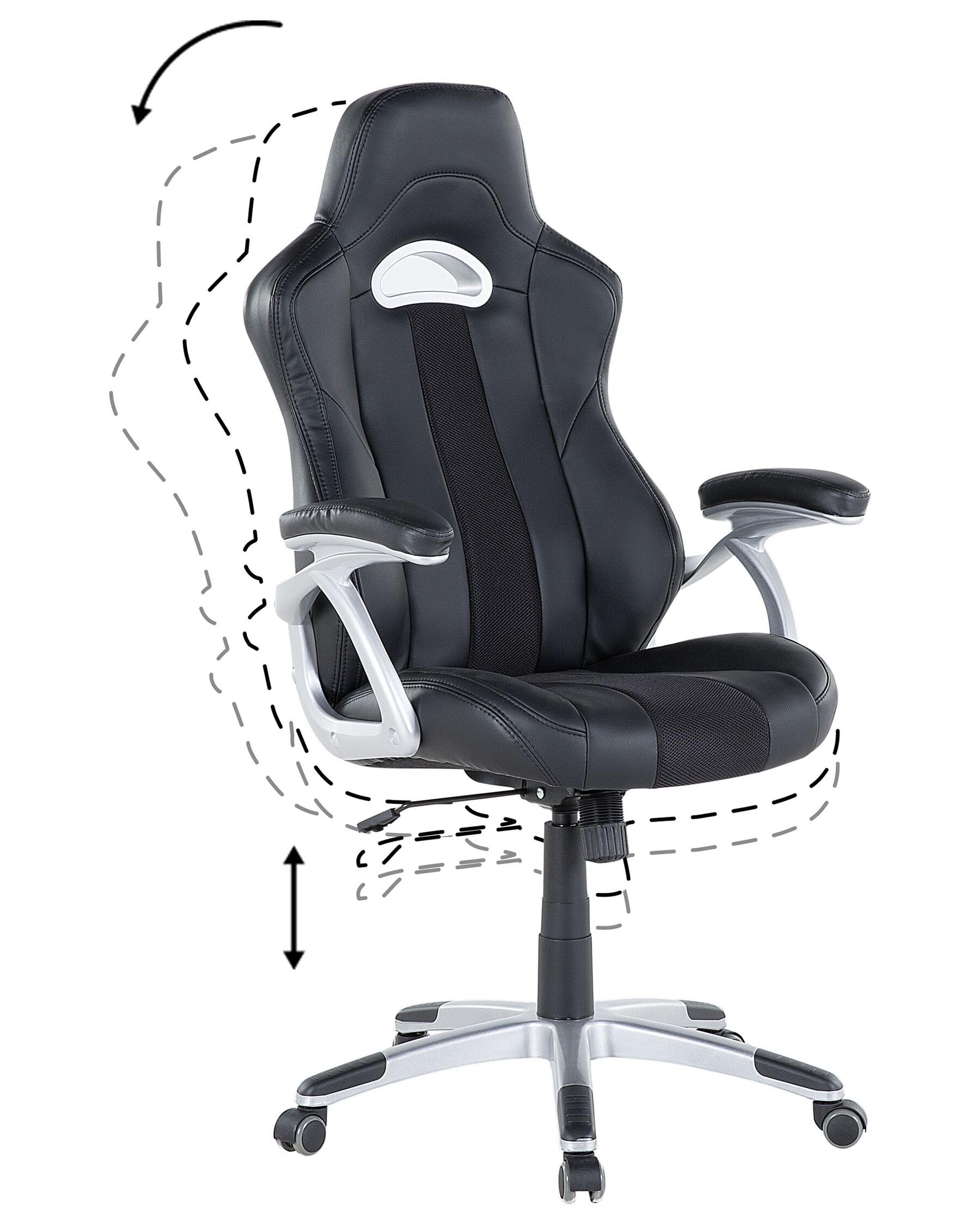 Bürostuhl Höhenverstellbar Ergonomisch Chefsessel Gaming Stuhl, Schreibtischstuhl Homeoffice Drehstuhl 150kg Belastbar, Office Chair Computerstuhl Kunstleder Arbeitsstuhl Bürosessel Bürodrehstuhl