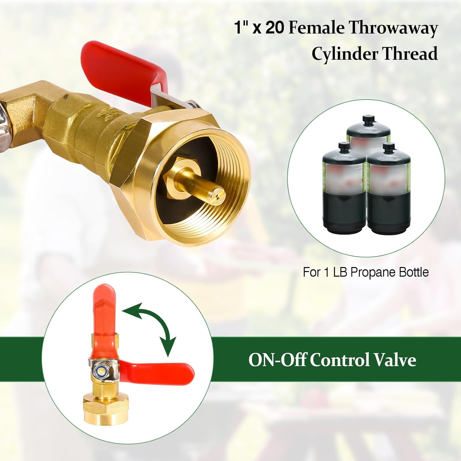 Propane Tank Adapter & RV Propane Regulator Kit: 2-Stage Auto Changeover LP Propane Gas Regulator, 3FT Stainless Steel Hose, 2pcs 12-Inch Braided Pigtails with Gauge, Include 2 Caps