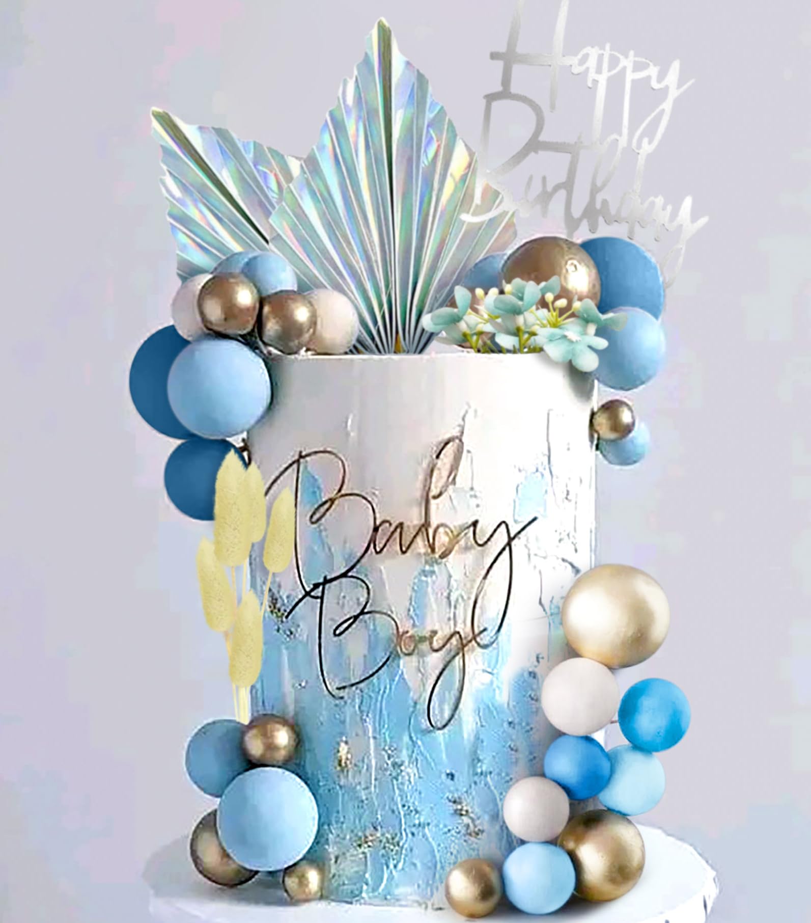 Decorazioni 16° Compleanno Spirali Glitz Blu E Argento - 7 Pezzi, 81 Cm, Con Numero 16, Tema Festa