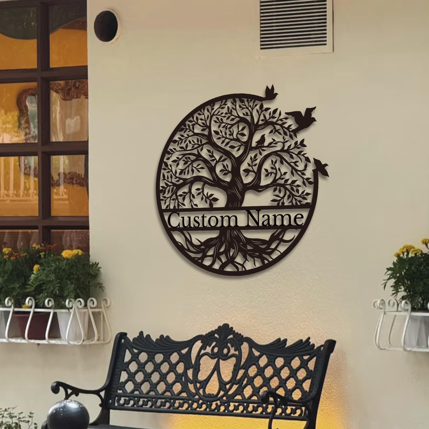 Personalized Tree of Life Metal Sign - Custom Family Name Wall Art, Rustic Surname Plaque, Durable Indoor/Outdoor Decor (Style-2)