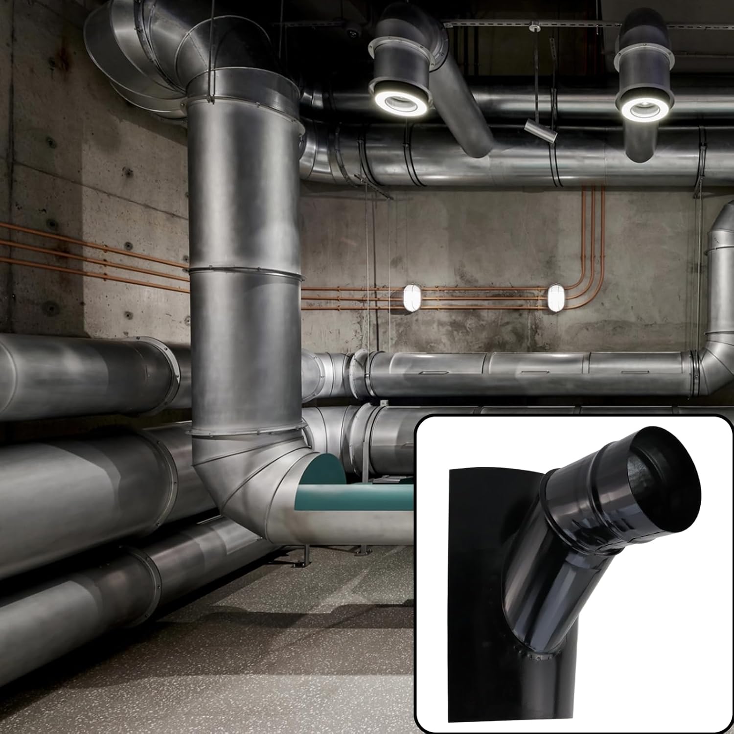 Antrader 3.94" Saddle Take Off 45 Degree Saddle Branch Extension Duct Splitter Saddle Branch for HVAC Systems,1Pcs