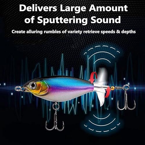 Miniatura 5 de Topwater 75 - Señuelo de pesca para lubina, señuelos de pesca para lubina, señuelos de pesca para lubina y lucio, señuelos de agua dulce o agua