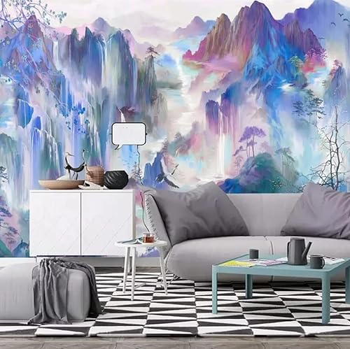 Mural de pared con diseño de grullas chinas con flores y pájaros para sala de estar dormitorio tapiz de papel para pared de habitación 1575 pulgadas