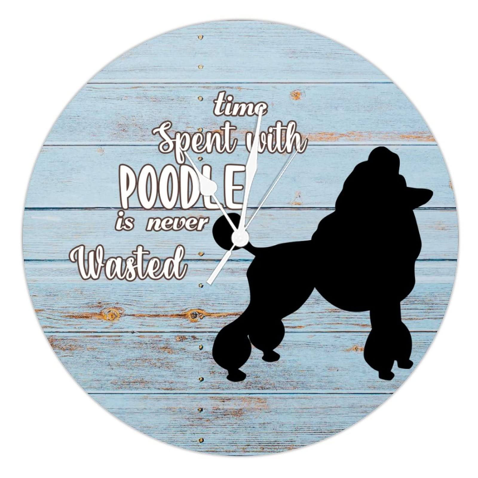 Horloge murale bois chien « Time Spent with Dog », cadeau personnalisé pour amoureux des animaux