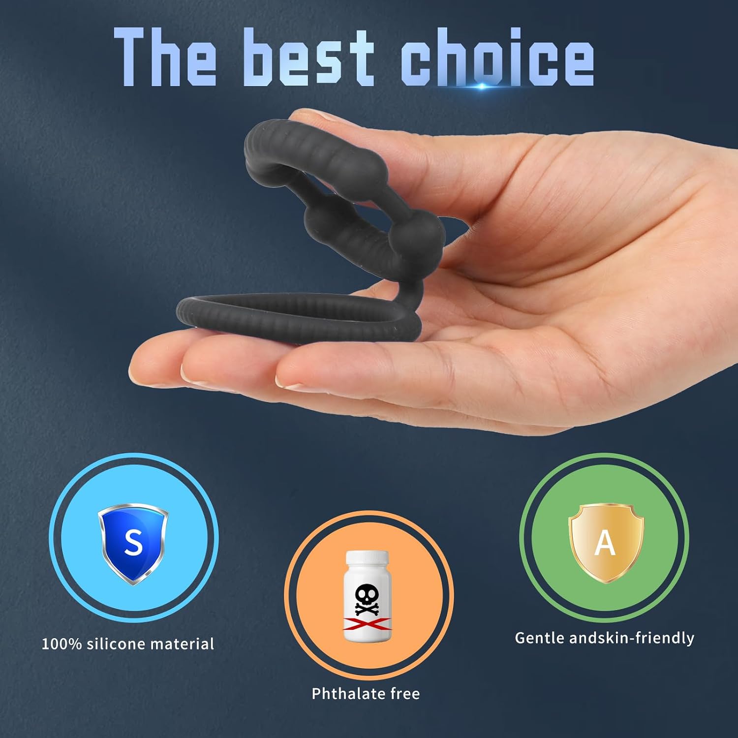 7 PCS Silicone Penis Ring Set Sex Toys for Men,Men's Erection Sex Aid Men’s Shaft for Erection Enhancing, Soft Stretchy Male Sex Toys, Adult Toys for Couples Pleasure(Black)