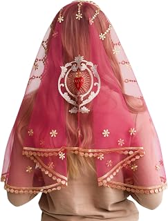 Catholic Mantilla Mass Infinity Veil Church Lace Veil Spanish Chapel Mass Head Covering Veil Long Heart