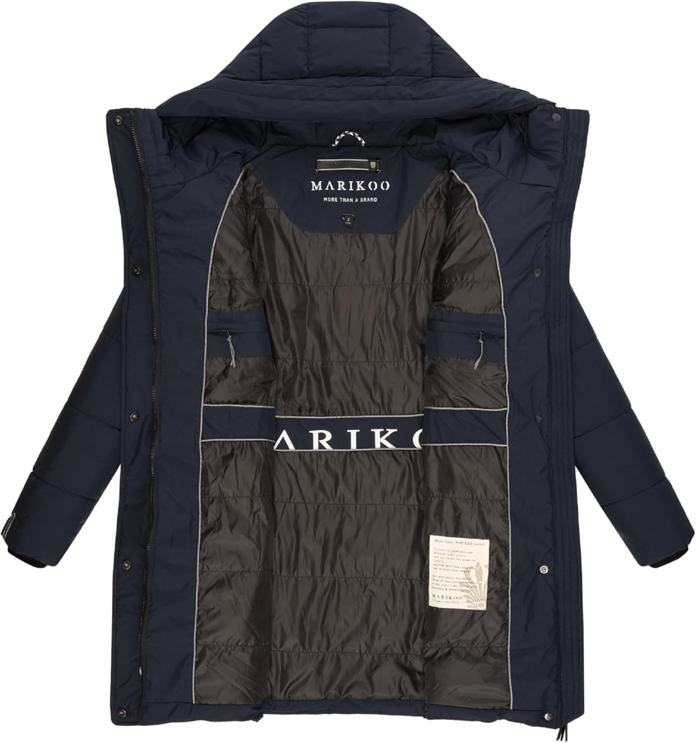 Marikoo Women's Long Winter Coat with Hood - Quilted, Puffy, Thigh-Length Jacket - Karumikoo XVI XS-5XL - Image 4