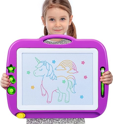 Miniatura 1 de SMACTUIEPIE Magnetic Drawing Board for Toddlers Large Doodle Board Writing Boards for Kids Learning Purple