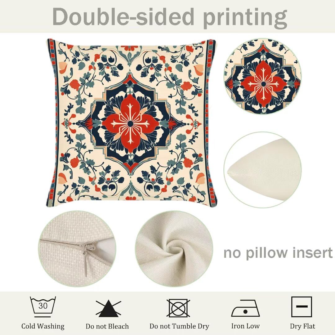 Fundas Cojines 40x40 cm Exterior Cojines Estilo Escandinavo Fundas de Almohada Juego de 4, Cuadrados Funda Cojin Geometría Almohadas Sofa Cama Decorativos para Hogar, Jardín, Salón y Dormitorio Ym29