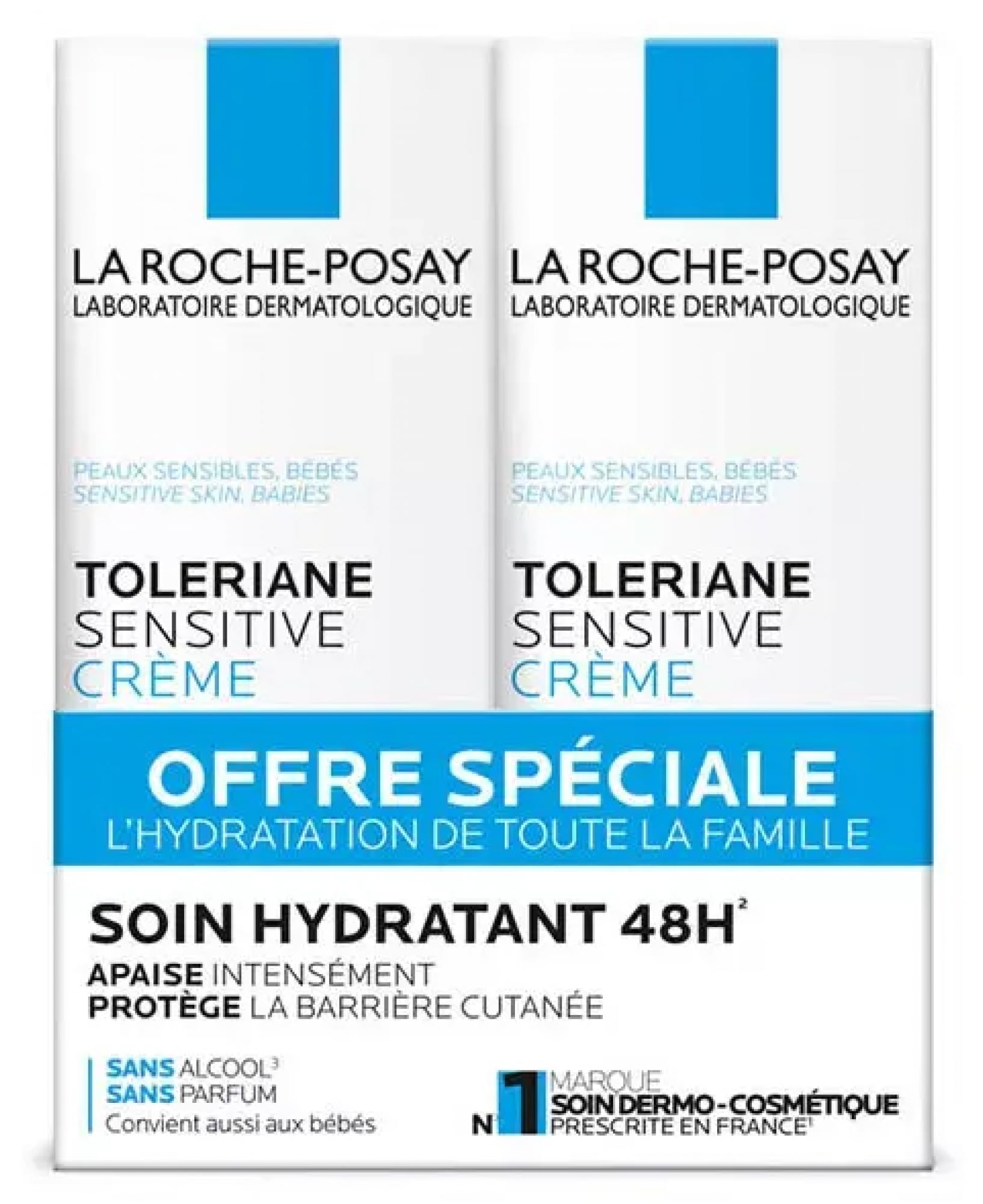 La Roche-Posay Toleriane Creme Soin Hydratant Apaisant Protecteur Sensitive 2x40ml