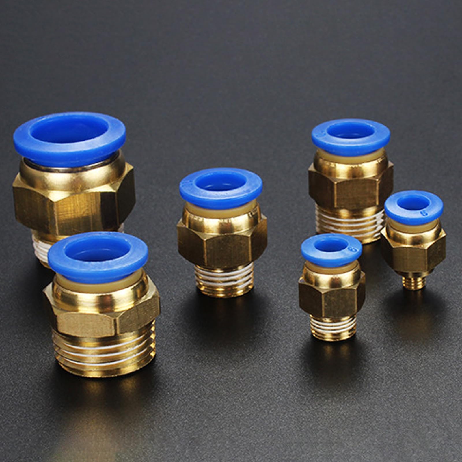 Raccordo a Innesto 1/4" 1/8" 3/8" 4mm 6mm 8mm 10mm Pneumatico Filettatura Maschio a Sgancio Rapido per Aria Industria Automatica 10 Pezzi (10 mm 1/4")