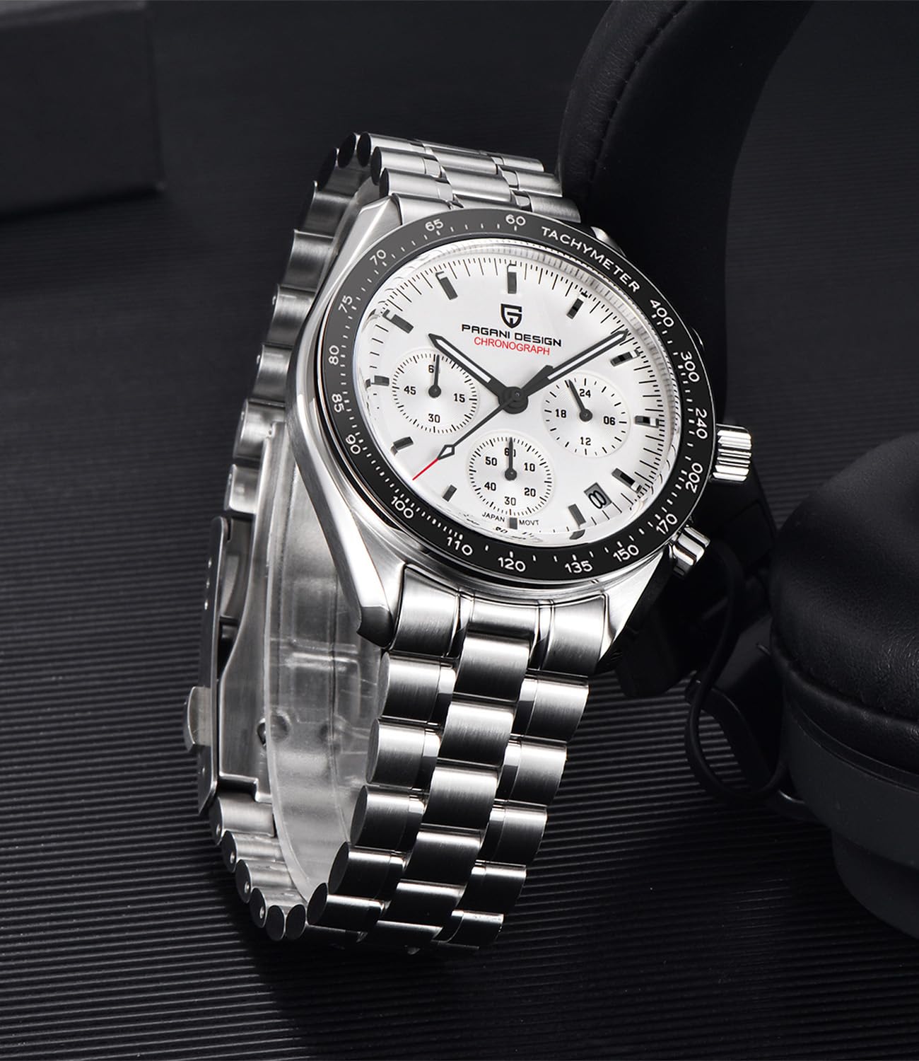 RollsTimi PD 1701 Orologio Uomo VK63 Orologio al Quarzo Cinturino in Acciaio Inox 100 Metri Resistente all'Acqua Elegante Sport Business Elegante Orologi Regalo da Uomo.
