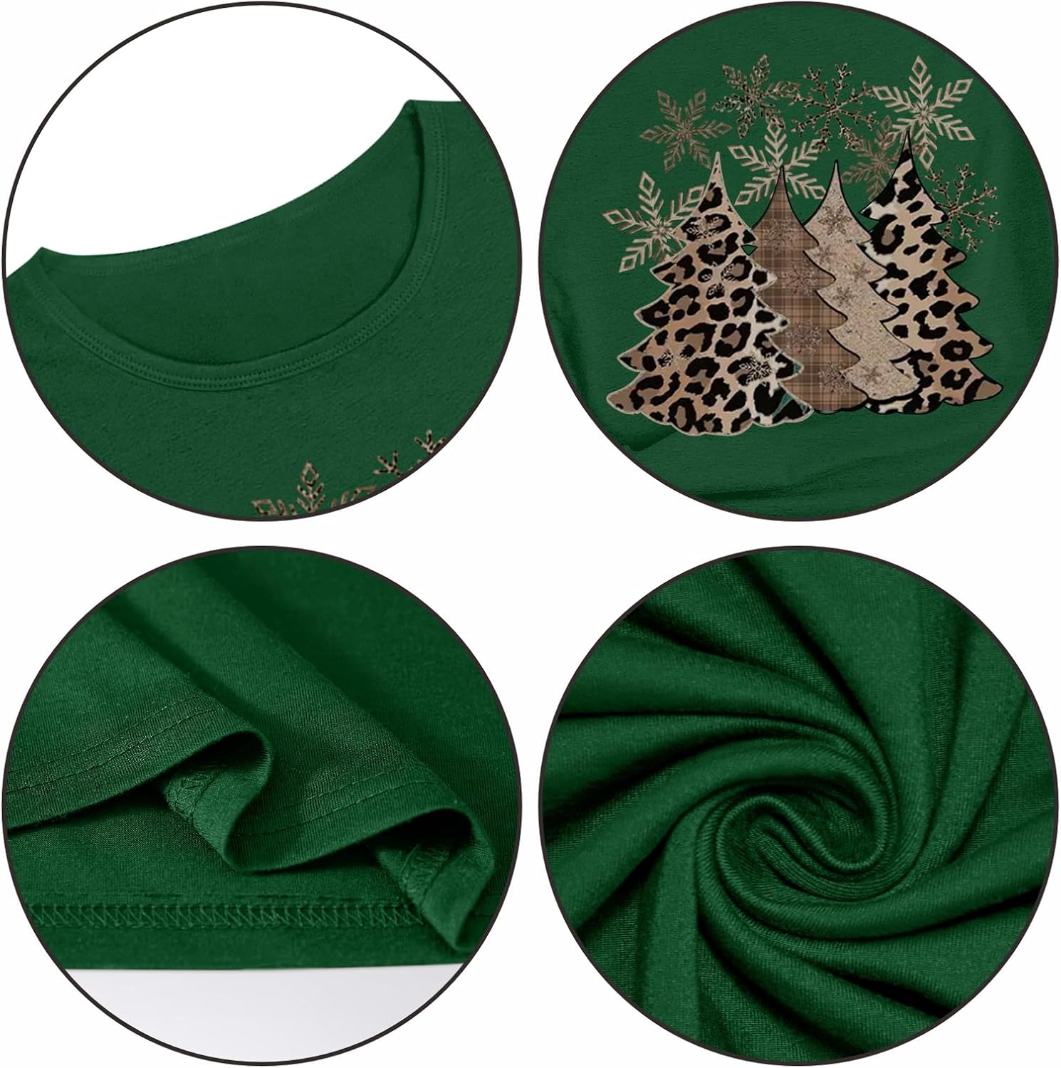 EUOW Christmas Shirts for Women Family Santa Graphic T Shirts Short Sleeve Funny Xmas Holiday Print Tee Tops - Image 6