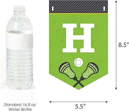 Miniatura 3 de Big Dot of Happiness Lax to the Max - Lacrosse - Banderín de fiesta de cumpleaños - Decoraciones de fiesta - Feliz cumpleaños