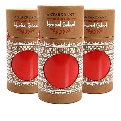 Antarkranti Naturals Red Colour Hand-Made Herbal Gulal Pack of 3 100gm x 3