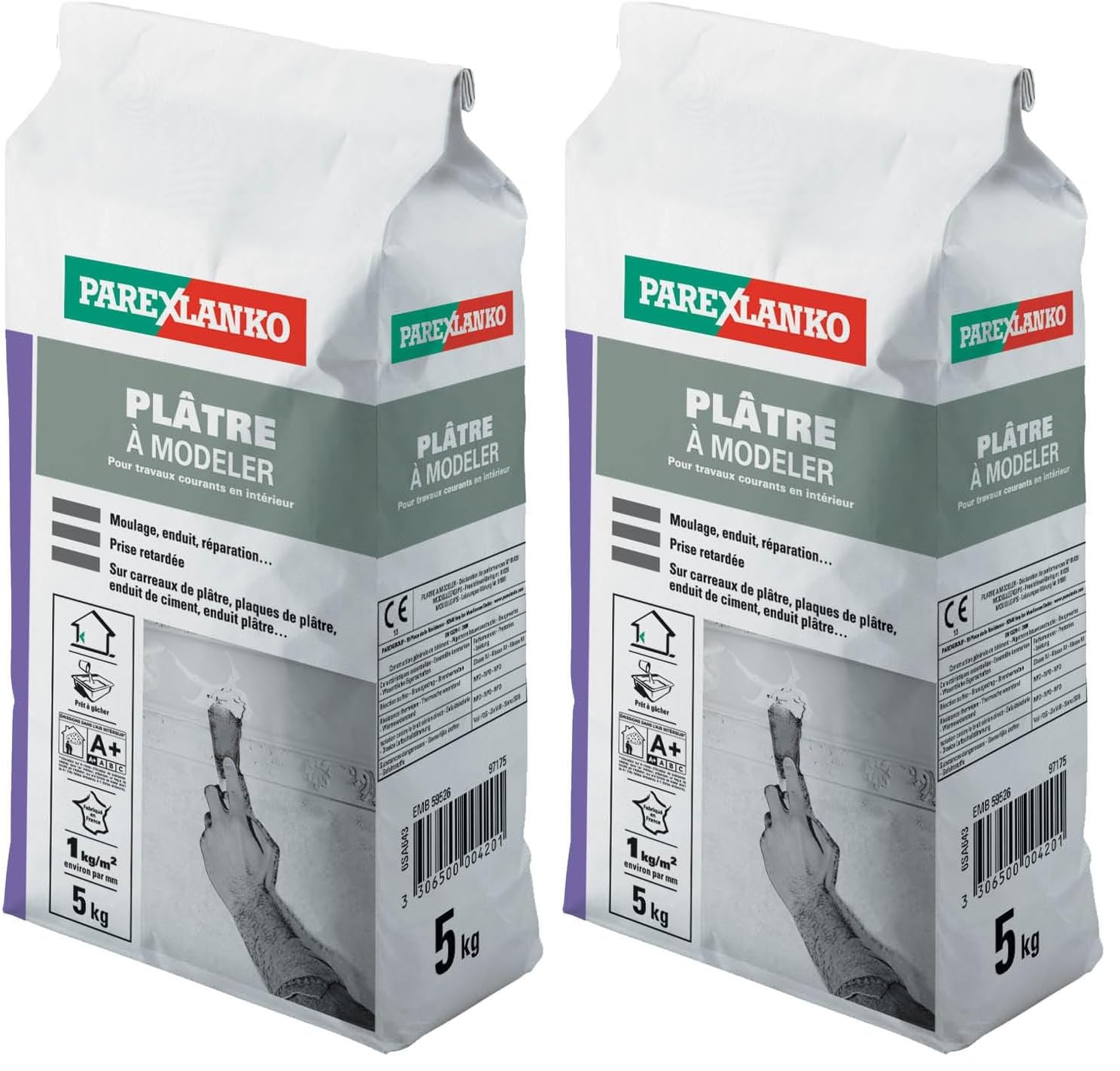 Plâtre à modeler intérieur Parexlanko pour un rebouchage facile et lissage parfait 5kg