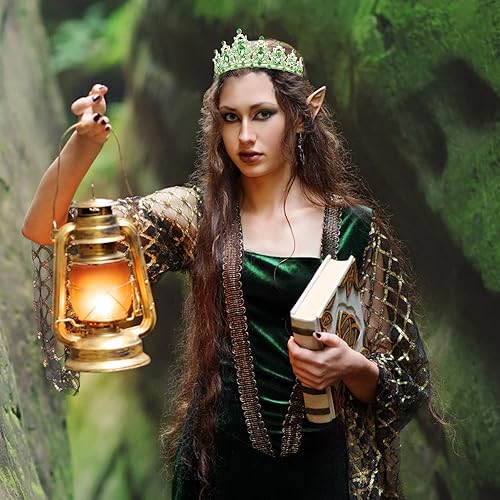 Miniatura 9 de Velscrun Coronas de cumpleaños para mujer, tiaras para mujer, tiaras y coronas, banda de cumpleaños para niña, corona verde para niñas, tiaras de