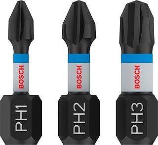 Bosch Professional 3 puntas de atornillar Impact Control PH Set, 25 mm, vástago hexagonal, Pick and Click, accesorios de taladro de impacto